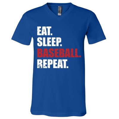 Eat Sleep Baseball Repeat Gift V-Neck T-Shirt