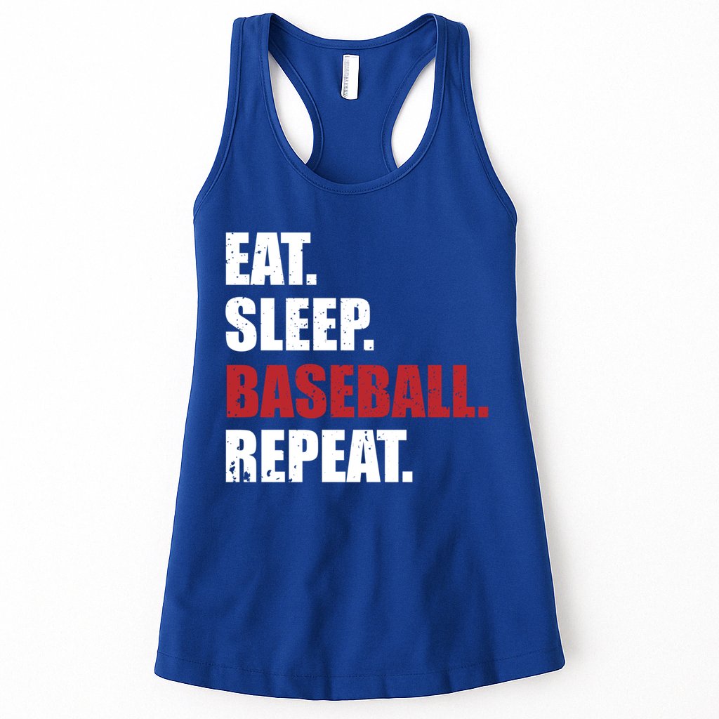 Eat Sleep Baseball Repeat Gift Womens Tank Top