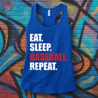 Eat Sleep Baseball Repeat Gift Womens Tank Top
