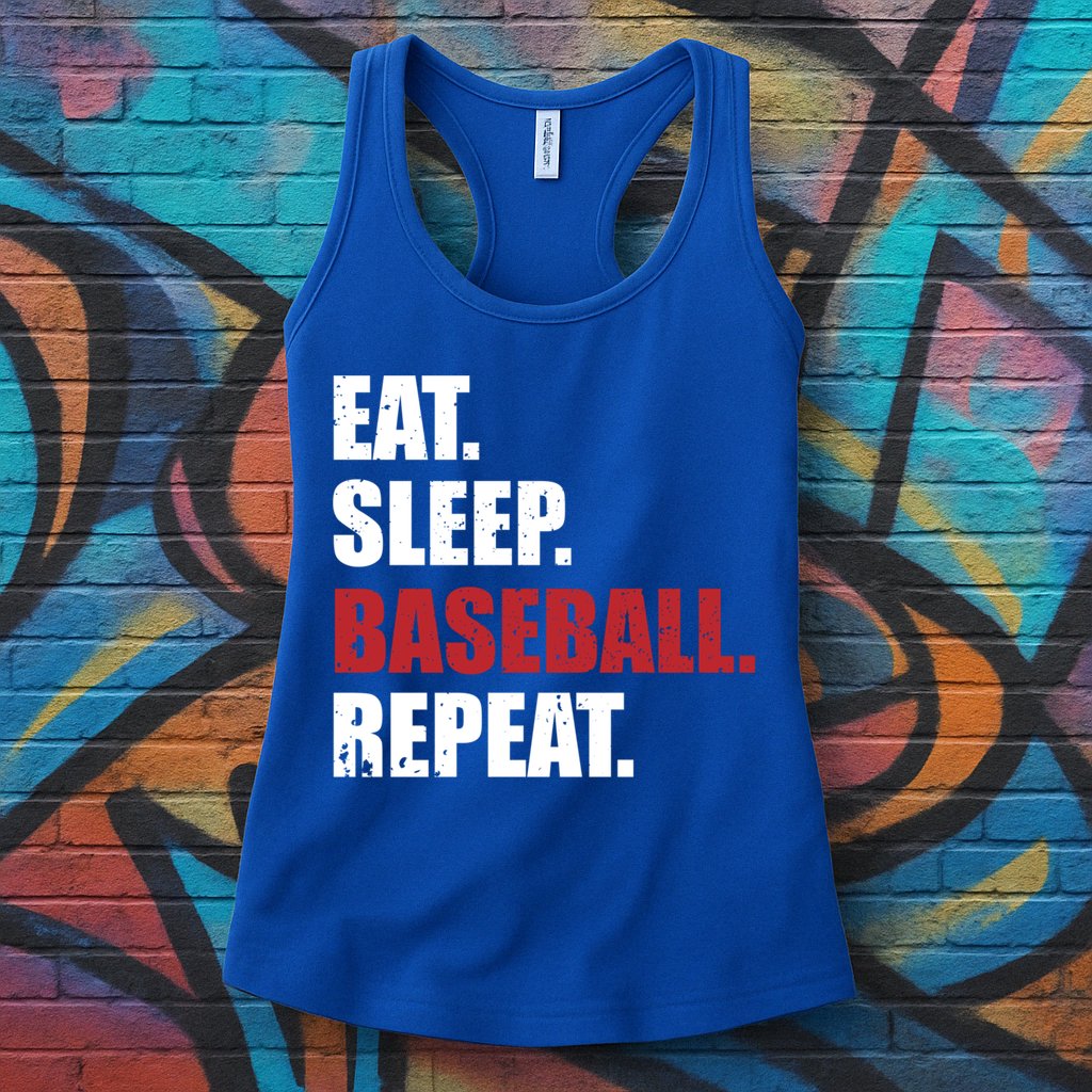 Eat Sleep Baseball Repeat Gift Womens Tank Top