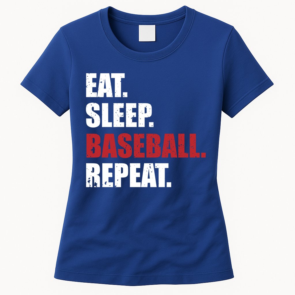 Eat Sleep Baseball Repeat Gift Womens T-Shirt