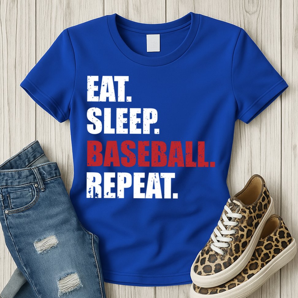 Eat Sleep Baseball Repeat Gift Womens T-Shirt