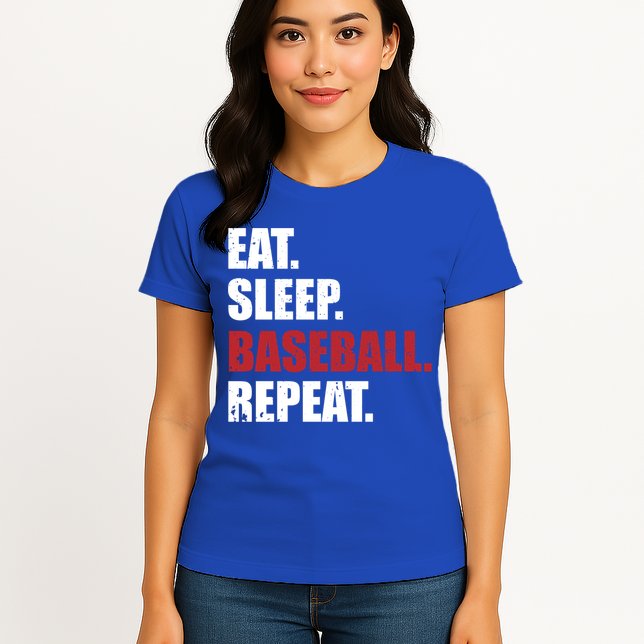 Eat Sleep Baseball Repeat Gift Womens T-Shirt