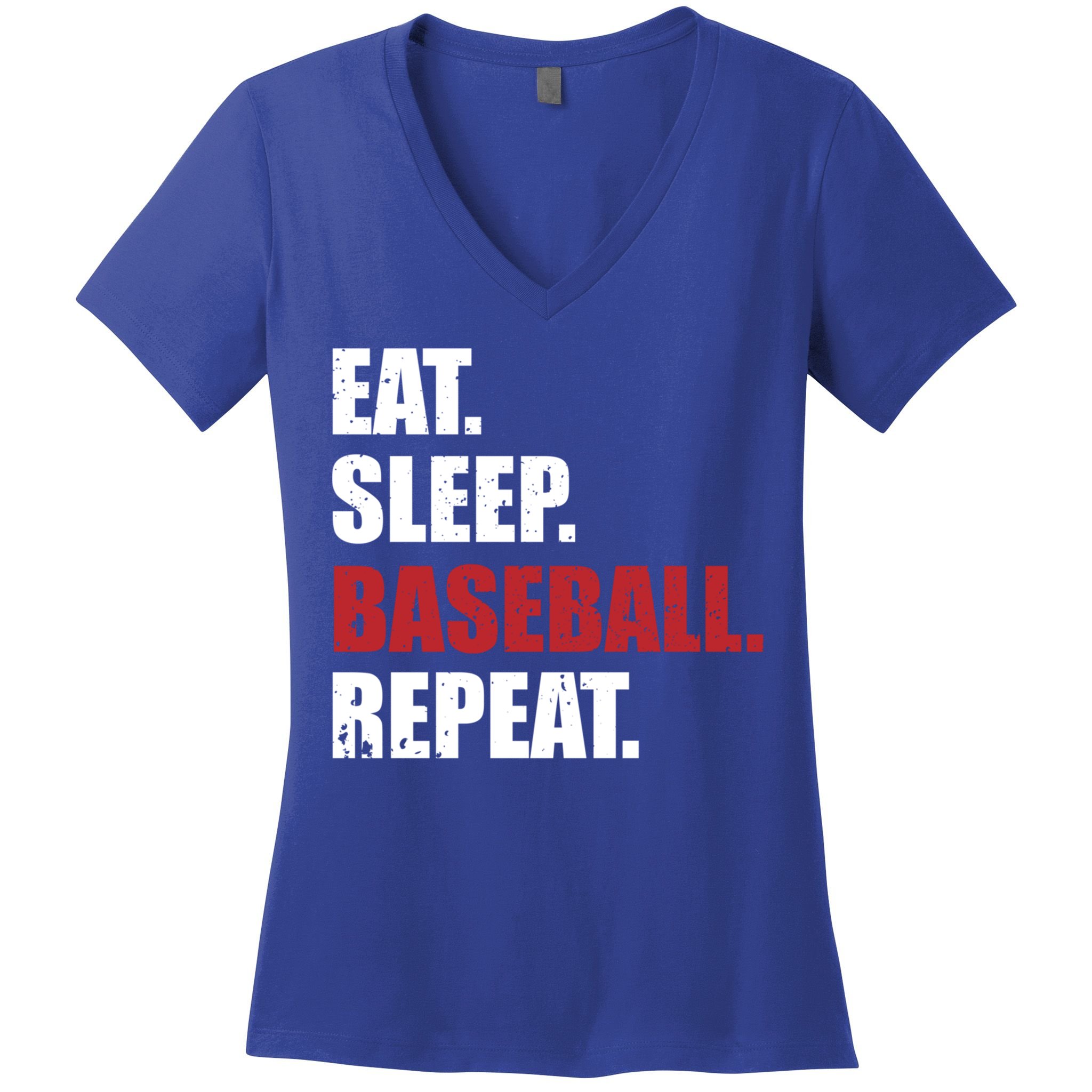 Eat Sleep Baseball Repeat Gift Women's V-Neck T-Shirt