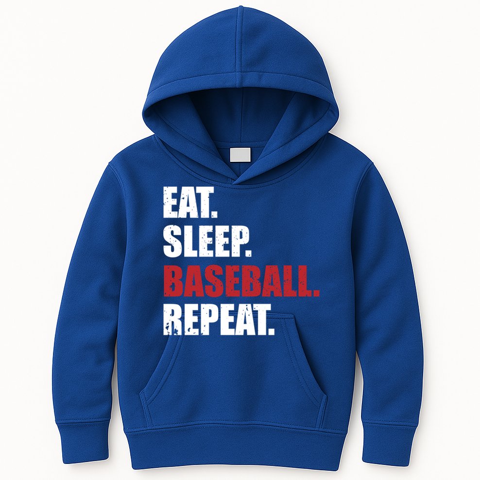 Eat Sleep Baseball Repeat Gift Kids Hoodie