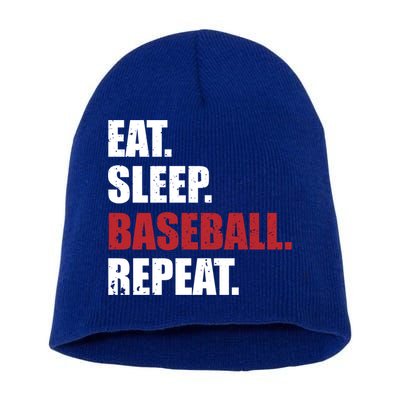 Eat Sleep Baseball Repeat Gift Short Acrylic Beanie