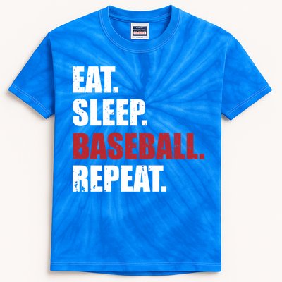 Eat Sleep Baseball Repeat Gift Kids Tie-Dye T-Shirt