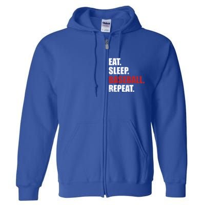 Eat Sleep Baseball Repeat Gift Full Zip Hoodie