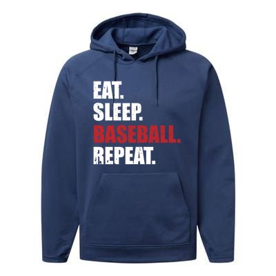 Eat Sleep Baseball Repeat Gift Performance Fleece Hoodie