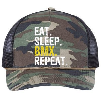 Eat Sleep Bmx Repeat Gift Retro Rope Trucker Hat Cap