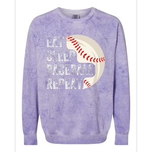 Eat Sleep Baseball Repeat Baseball Player Baseball Colorblast Crewneck Sweatshirt