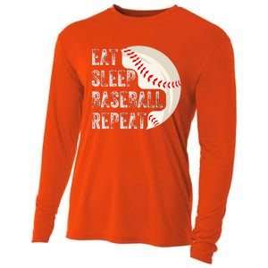 Eat Sleep Baseball Repeat Baseball Player Baseball Cooling Performance Long Sleeve Crew