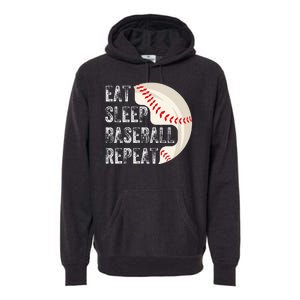 Eat Sleep Baseball Repeat Baseball Player Baseball Premium Hoodie