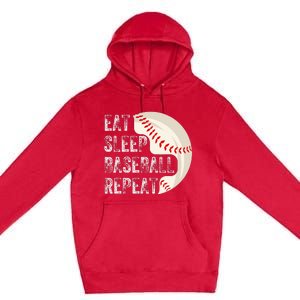 Eat Sleep Baseball Repeat Baseball Player Baseball Premium Pullover Hoodie