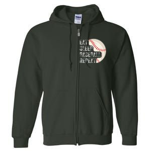 Eat Sleep Baseball Repeat Baseball Player Baseball Full Zip Hoodie