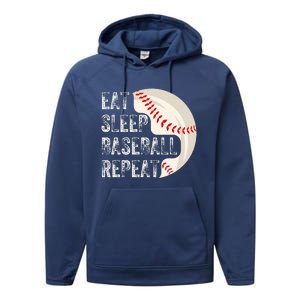 Eat Sleep Baseball Repeat Baseball Player Baseball Performance Fleece Hoodie