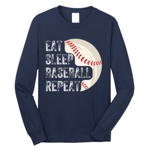 Eat Sleep Baseball Repeat Baseball Player Baseball Long Sleeve Shirt