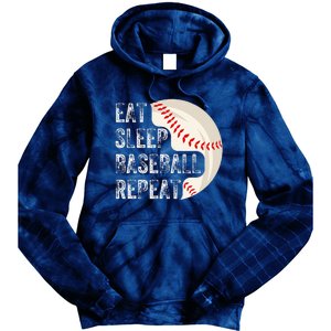 Eat Sleep Baseball Repeat Baseball Player Baseball Tie Dye Hoodie