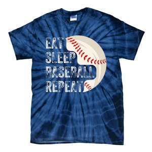 Eat Sleep Baseball Repeat Baseball Player Baseball Tie-Dye T-Shirt