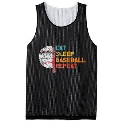 Eat Sleep Baseball Repeat retro vintage baseball player fun Mesh Reversible Basketball Jersey Tank