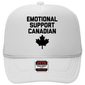 Emotional Support Canadian Funny Canada Canadian High Crown Mesh Back Trucker Hat