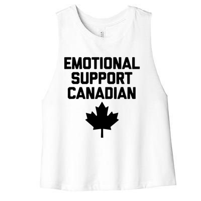 Emotional Support Canadian Funny Canada Canadian Women's Racerback Cropped Tank