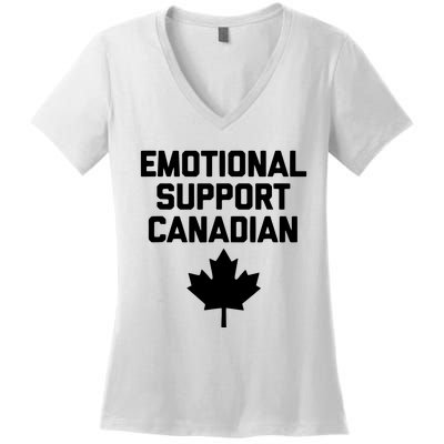 Emotional Support Canadian Funny Canada Canadian Women's V-Neck T-Shirt