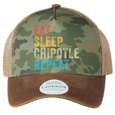 Eat Sleep Chipotle Repeat Funny Chipotle Vintage Distressed Funny Gift Legacy Tie Dye Trucker Hat