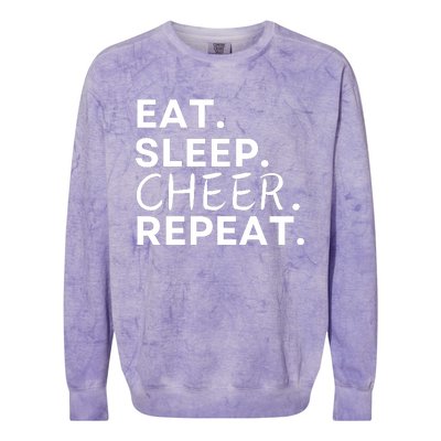 Eat Sleep Cheer Repeat Colorblast Crewneck Sweatshirt