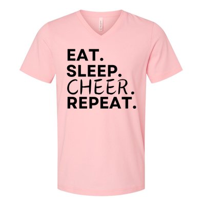 Eat Sleep Cheer Repeat V-Neck T-Shirt