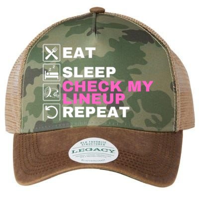 Eat Sleep Check My Lineup Repeat Fantasy Football Fantasy Football Fanatics Legacy Tie Dye Trucker Hat