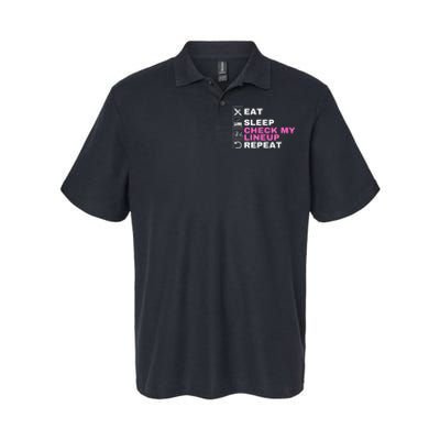 Eat Sleep Check My Lineup Repeat Fantasy Football Fantasy Football Fanatics Softstyle Adult Sport Polo