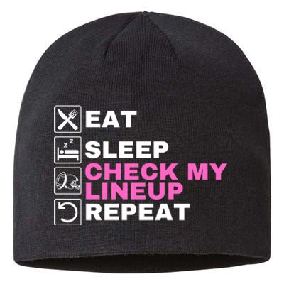 Eat Sleep Check My Lineup Repeat Fantasy Football Fantasy Football Fanatics Sustainable Beanie