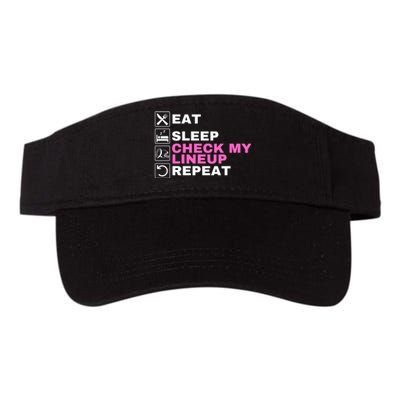 Eat Sleep Check My Lineup Repeat Fantasy Football Fantasy Football Fanatics Valucap Bio-Washed Visor