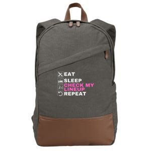 Eat Sleep Check My Lineup Repeat Fantasy Football Fantasy Football Fanatics Cotton Canvas Backpack