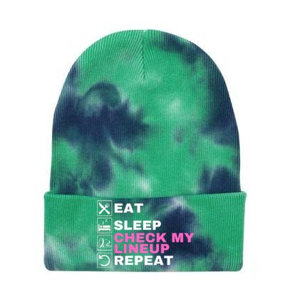 Eat Sleep Check My Lineup Repeat Fantasy Football Fantasy Football Fanatics Tie Dye 12in Knit Beanie