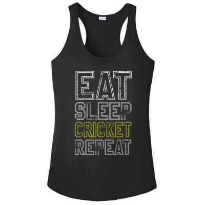 Eat Sleep Cricket Repeat Funny Cricket Sports Fans Ladies PosiCharge Competitor Racerback Tank