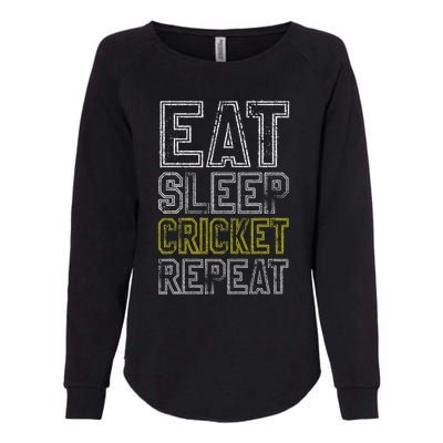 Eat Sleep Cricket Repeat Funny Cricket Sports Fans Womens California Wash Sweatshirt