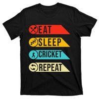 Eat Sleep Cricket Repeat Cricketers Bowlers Sports Vintage T-Shirt