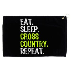 Eat Sleep Cross Country Repeat Running Runner Run Funny Grommeted Golf Towel