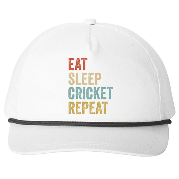 Eat Sleep Cricket Repeat Cricketers Bowlers Sports Vintage Snapback Five-Panel Rope Hat