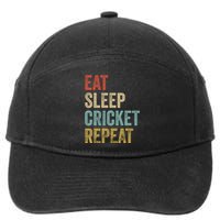 Eat Sleep Cricket Repeat Cricketers Bowlers Sports Vintage 7-Panel Snapback Hat