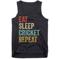 Eat Sleep Cricket Repeat Cricketers Bowlers Sports Vintage Tank Top