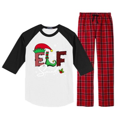 Elf Squad Christmas Matching Family Funny Cute Gift Raglan Sleeve Pajama Set