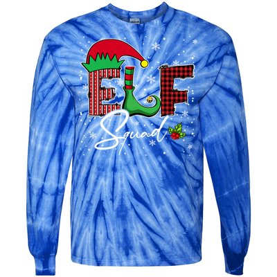 Elf Squad Christmas Matching Family Funny Cute Gift Tie-Dye Long Sleeve Shirt