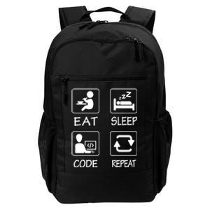 Eat Sleep Code Repeat Daily Commute Backpack