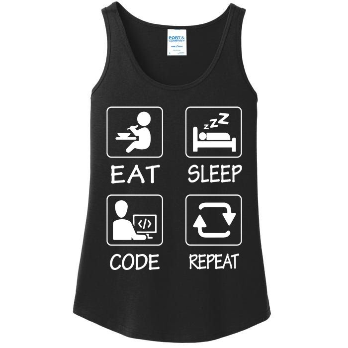 Eat Sleep Code Repeat Ladies Essential Tank