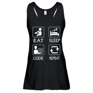 Eat Sleep Code Repeat Ladies Essential Flowy Tank