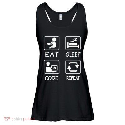 Eat Sleep Code Repeat Ladies Essential Flowy Tank