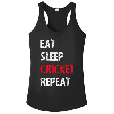 Eat Sleep Cricket Repeat Funny Cricket Sports Fans Ladies PosiCharge Competitor Racerback Tank